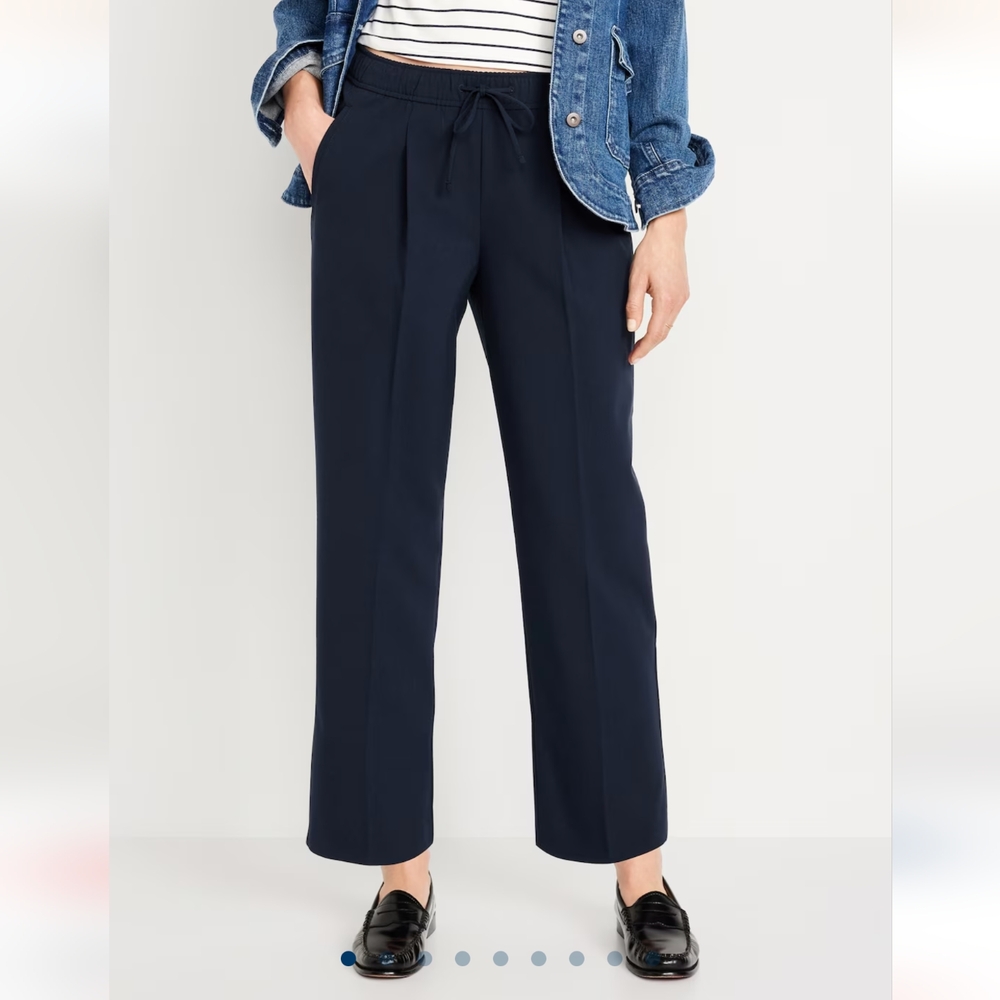 Old Navy Women's High Rise Billie Comfort Waistband Navy Blue Pants